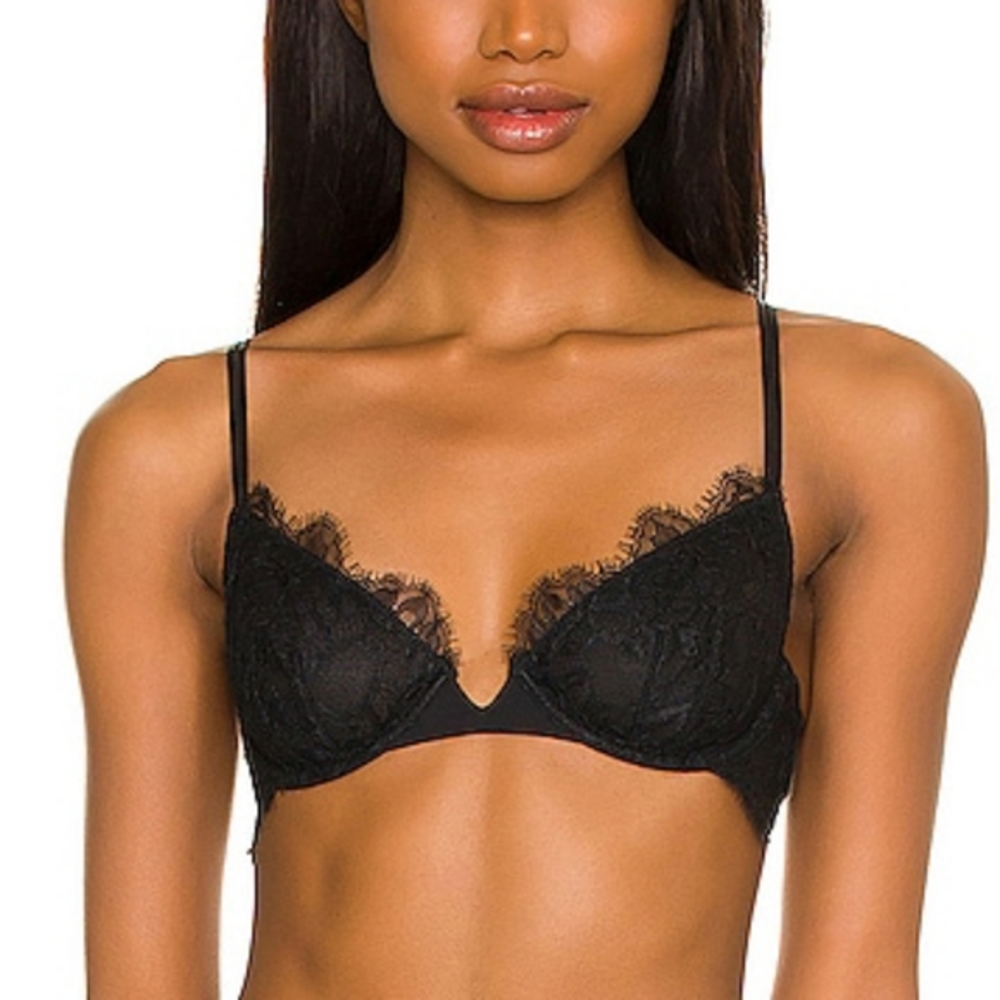 Free‎ People Allure Lace Underwire Bra Black